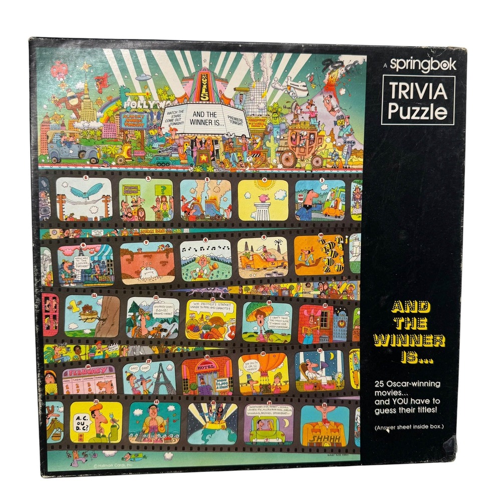 Springbok Trivia Puzzle And The Winner Is 500 Pcs Puzzle Oscar Theme UNCOUNTED